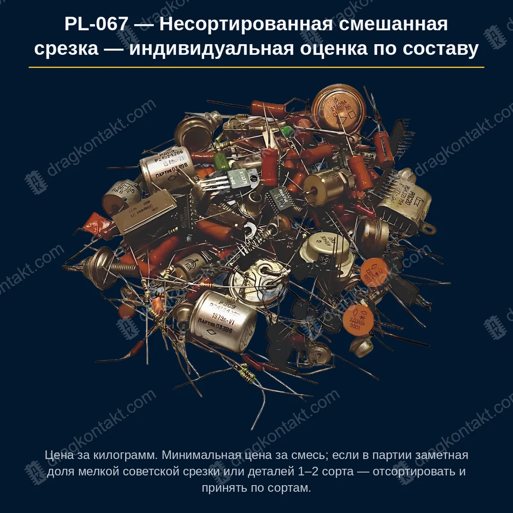 Несортированная смешанная срезка — индивидуальная оценка по составу — фото платы и цена приёма