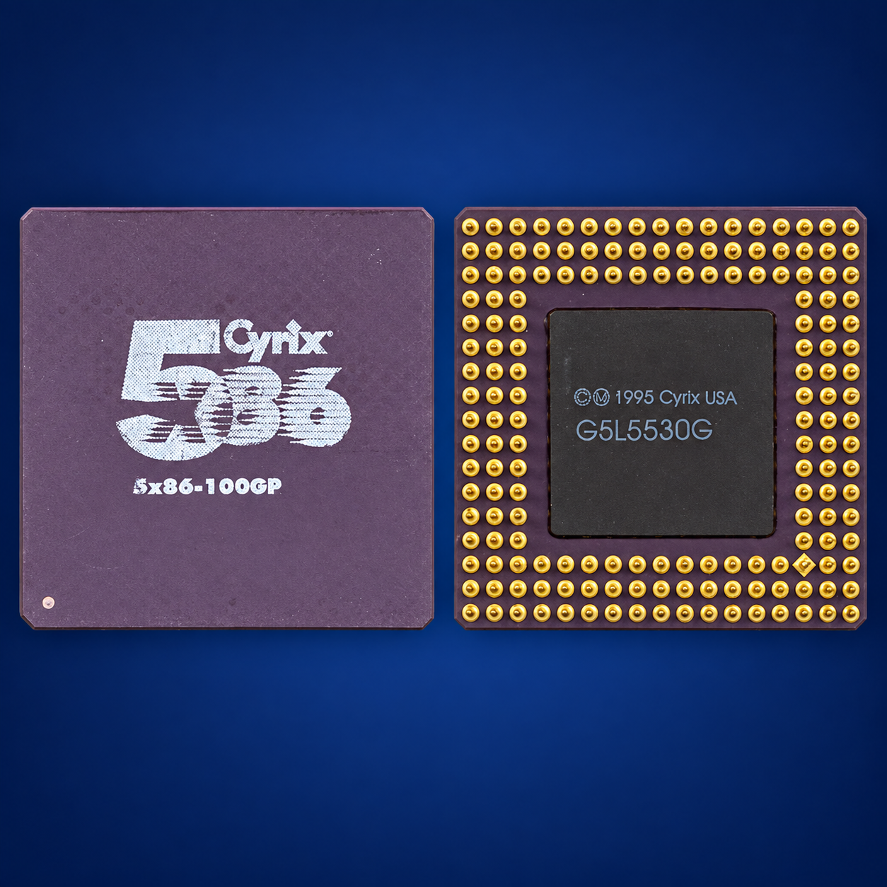 Процессоры Cyrix 5x86 в керамическом PGA-168, с позолоченными выводами; образец 5x86-100GP Процессоры Cyrix 5x86 в керамическом PGA-168, с позолоченными выводами; образец 5x86-100GP