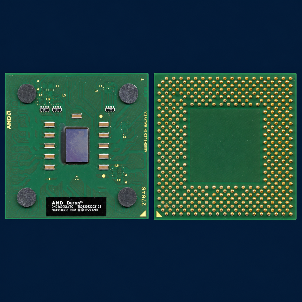 Процессоры AMD Athlon, Athlon XP, Duron и аналогичные на крупной зелёной или коричневой текстолитовой основе, с открытым кристаллом и позолоченными ножками, без радиатора и металлической крышки Процессоры AMD Athlon, Athlon XP, Duron и аналогичные на крупной зелёной или коричневой текстолитовой основе, с открытым кристаллом и позолоченными ножками, без радиатора и металлической крышки